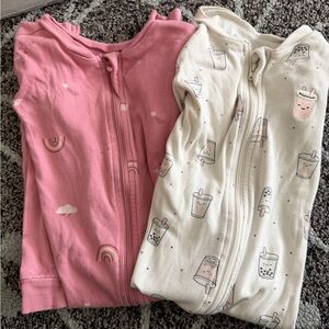 Pink and Cream Kids Pajamas Set